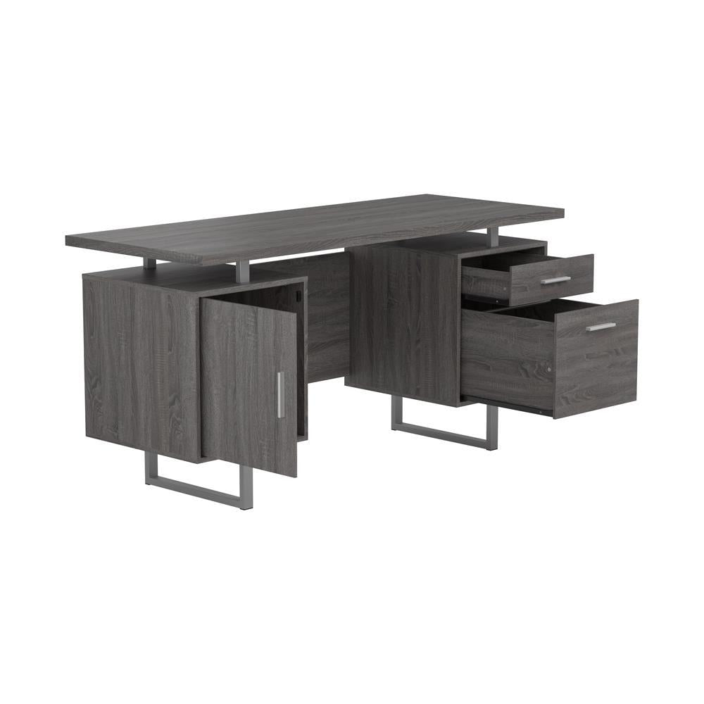 Lawtey Floating Top Office Desk Weathered Grey